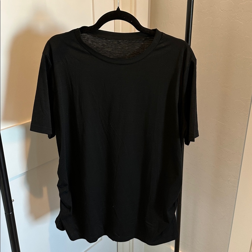 Classic Black T-Shirt ruched sides